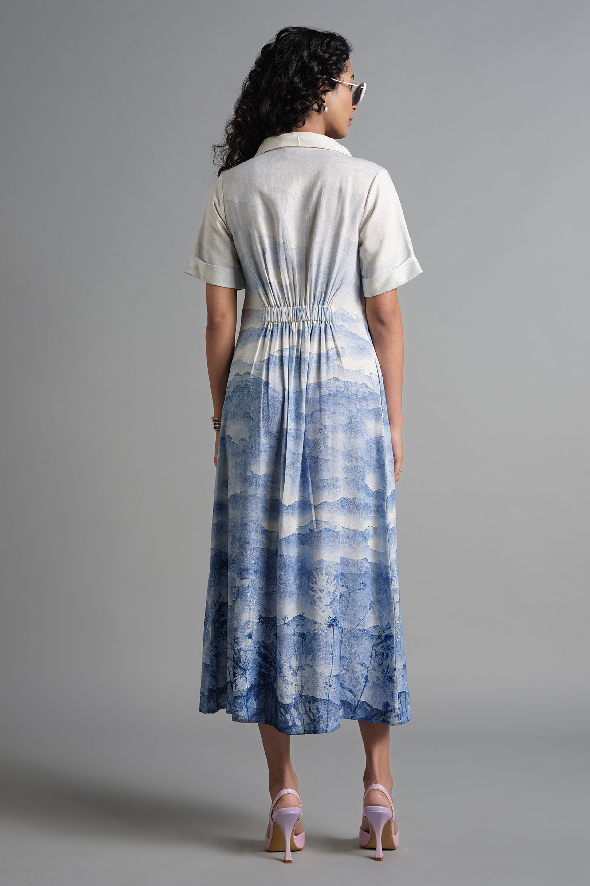 Azure Flow Dress, Blue, image 5